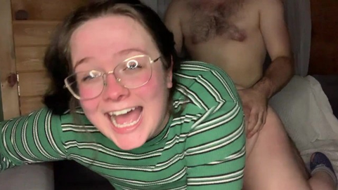 SlootyGremlin's first-ever time with humungous globe breasts - she gets off rock hard and takes it like a professional!