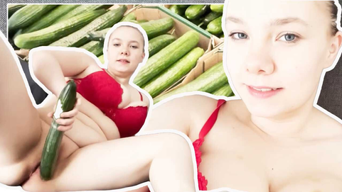 Witness this molten teeny get her taut labia screwed by a gigantic cucumber!