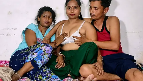 Hot Indian Wife In Threesome Sex With Her Step Sister