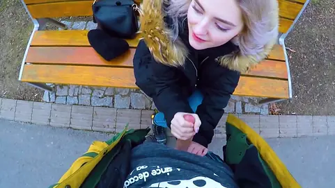 Adorable teenage gulps jizm for cash