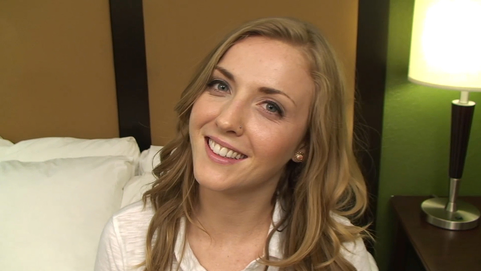 Horny teen bitch fucks and eats cum in her first adult movie